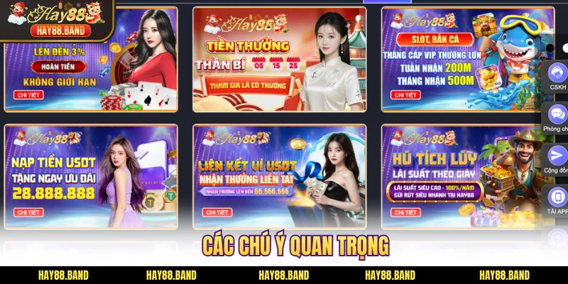 Các chú ý quan trọng Các chú ý quan trọng