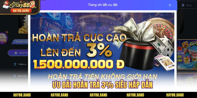 Ưu đãi hoàn trả 3% siêu hấp dẫn Ưu đãi hoàn trả 3% siêu hấp dẫn